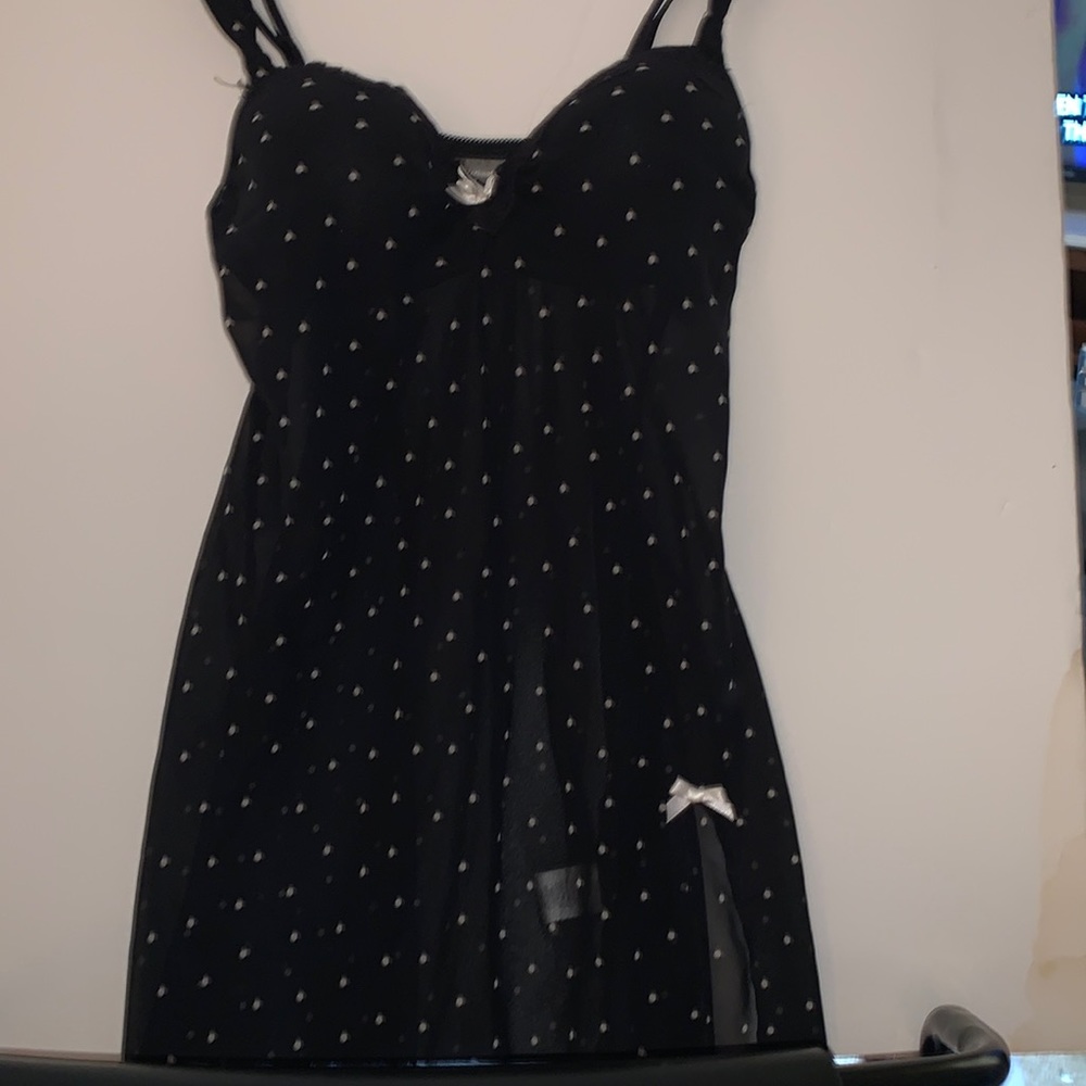 Apt.9 intimates Small black w/white polka dots. Adjustable straps in back.